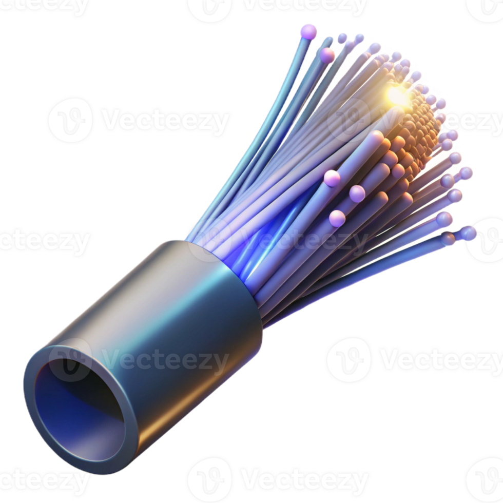 magnificent vintage A close-up of a fiber optic cable, strands of light glowing within, abstract style, illuminated by the internal light authentic png