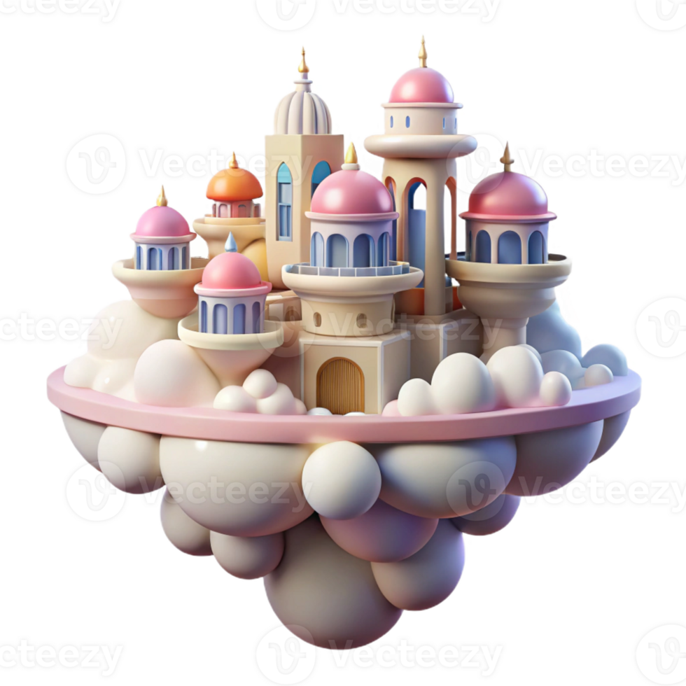 serene vintage A floating city in the clouds, Art Nouveau architecture, pastel colors, dreamlike atmosphere premium png