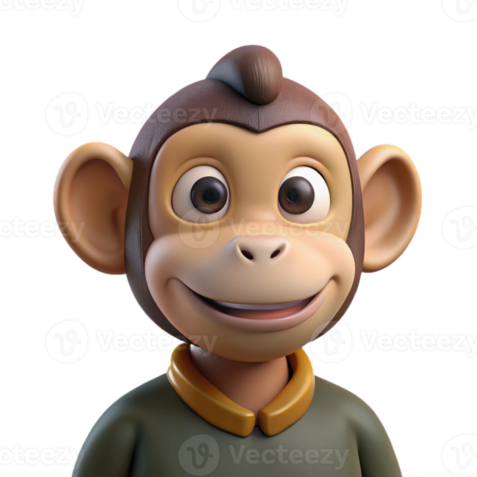 magnificent creative Portrait of a curious monkey with a mischievous grin, jungle canopy lighting detailed png