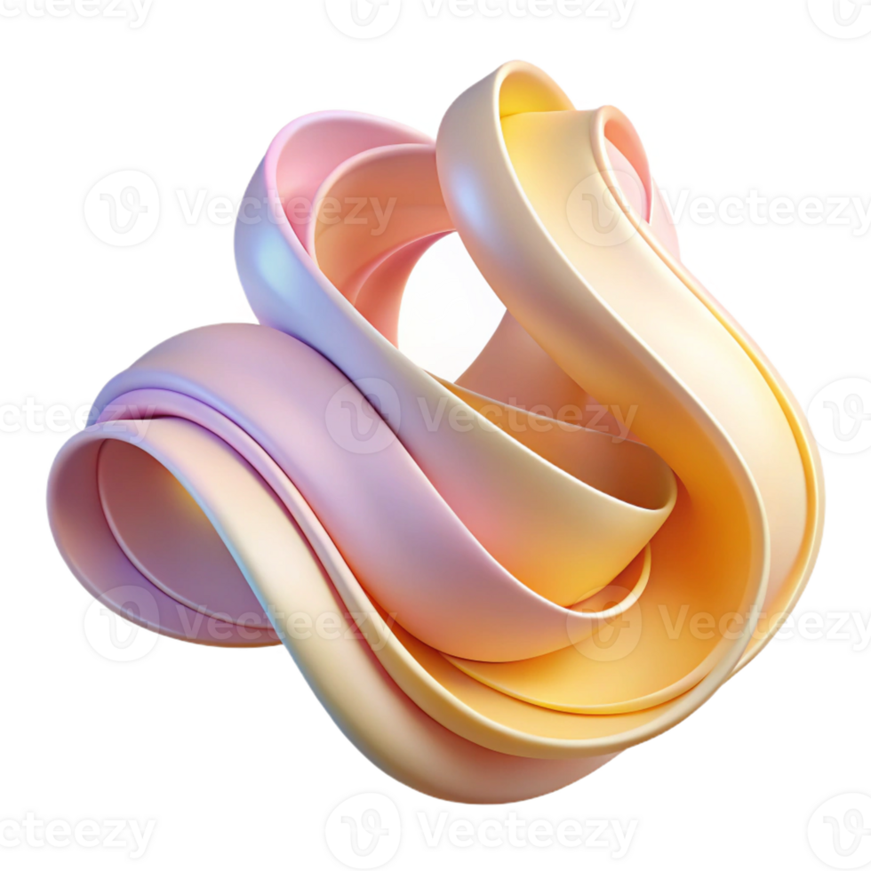 wonderful artistic A cascade of flowing, ribbon-like shapes in pastel colors, illuminated by a gentle, warm light, art deco style 4K png