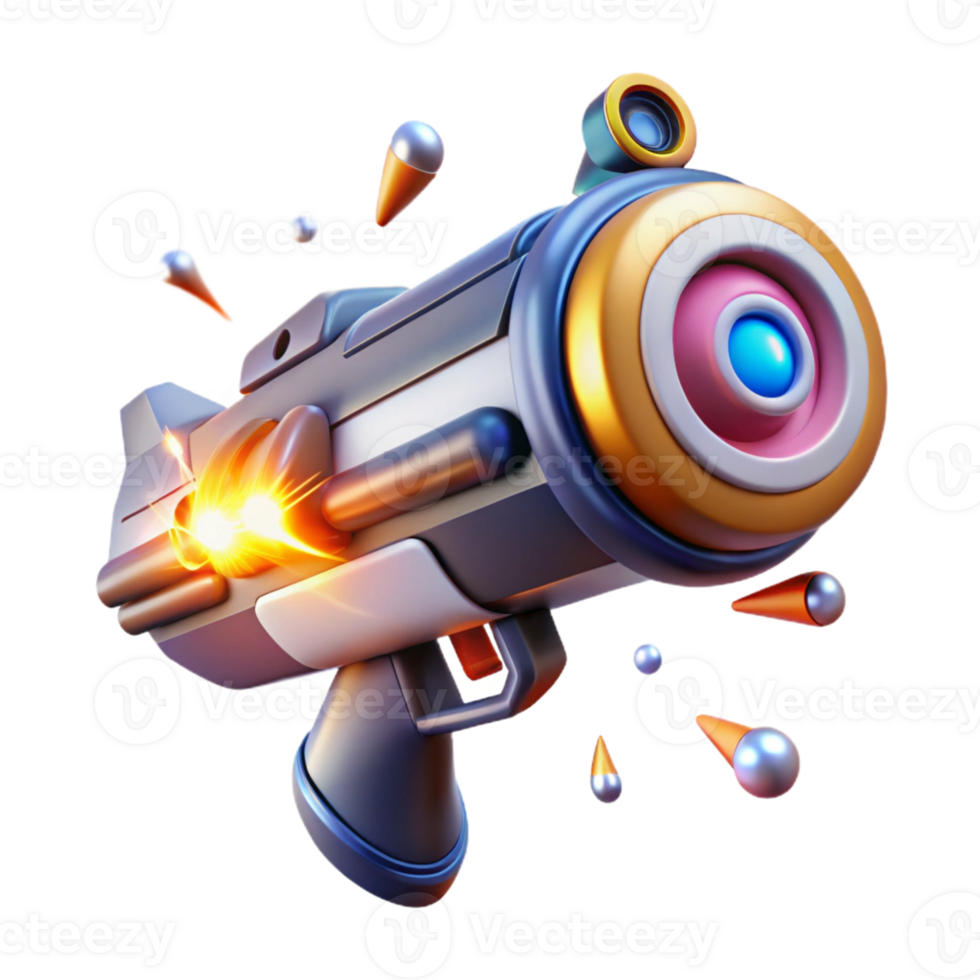 beautiful vintage A futuristic weapon disintegrating a target, explosive, bright lighting, sci-fi art style detailed png