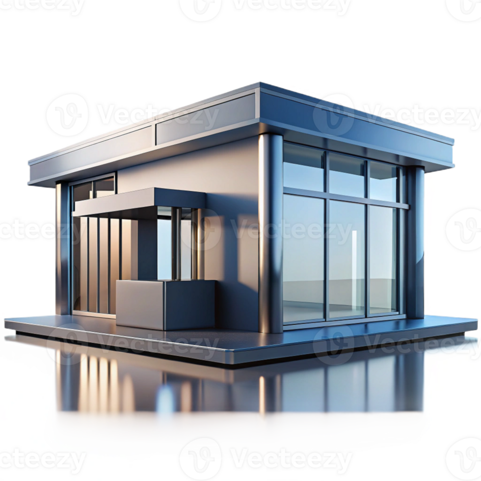 stunning abstract A minimalist glass and steel house, clean lines, reflective surfaces, bright daylight, modern style exclusive png