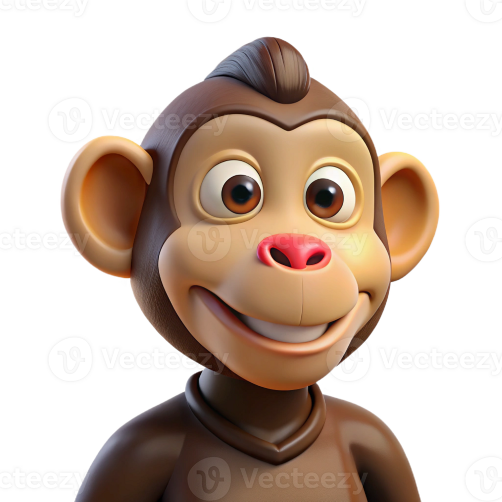 beautiful rustic Portrait of a curious monkey with a mischievous grin, jungle canopy lighting 4K png