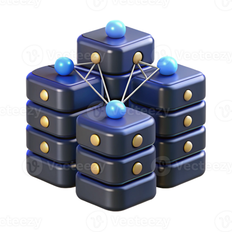 dramatic modern A network of interconnected servers, glowing lines and nodes, data visualization style premium png