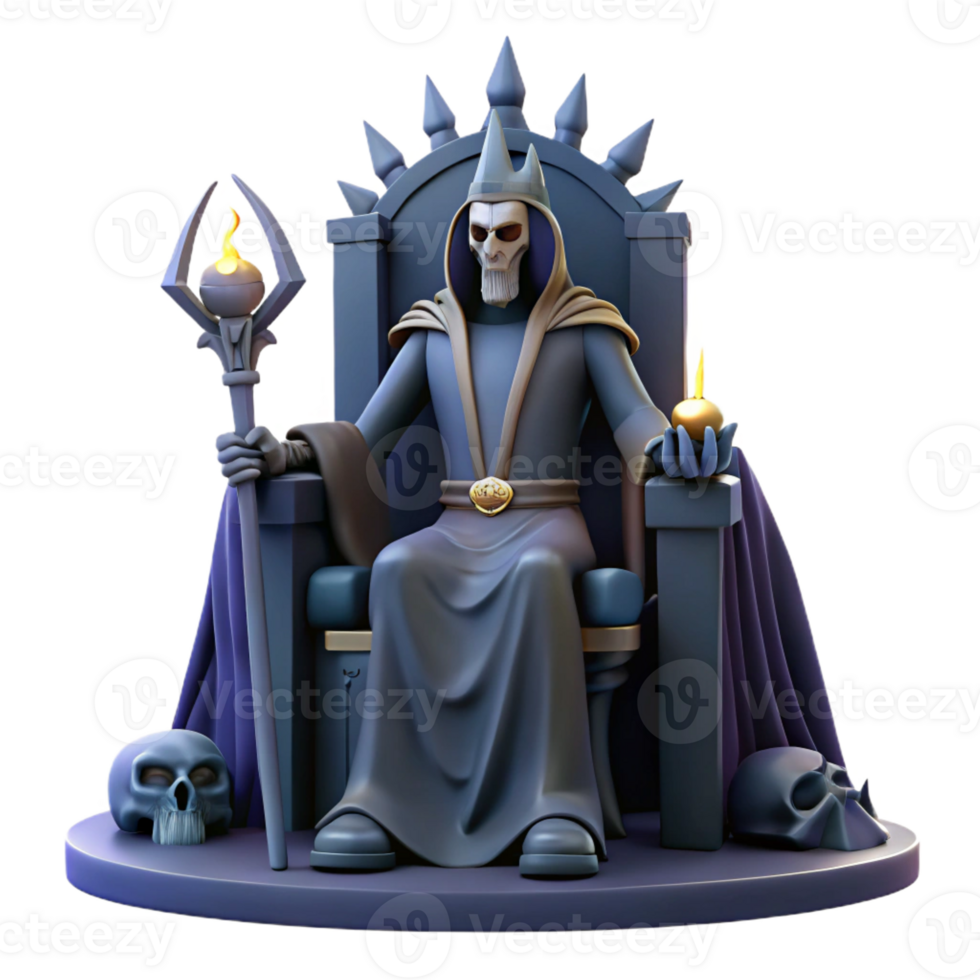 extraordinary abstract Hades enthroned in the underworld, dark and ominous lighting, Gothic style detailed png