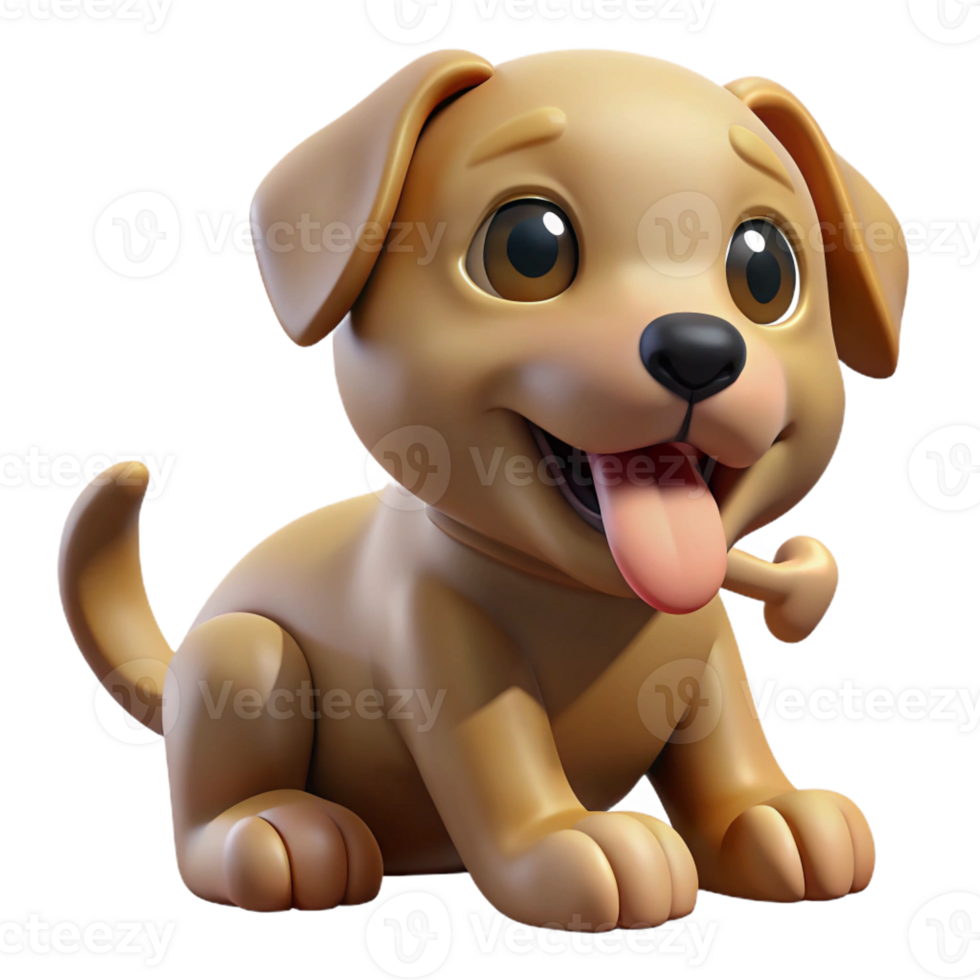 impressive classic A playful puppy chewing on a bone, close-up, humorous style, original png
