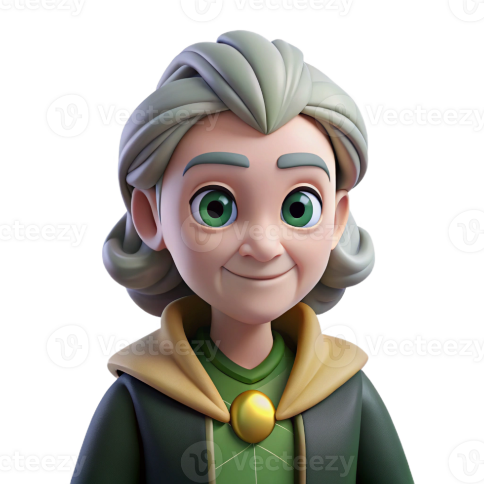 magnificent modern A cunning Loki disguised as an old woman, her eyes twinkling with mischief, illustrated in a graphic novel style high resolution png