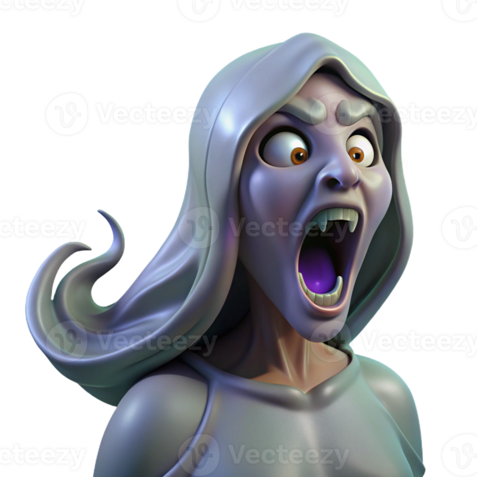 impressive contemporary A banshee wailing in the moonlight, ghostly and haunting, Gothic style premium png