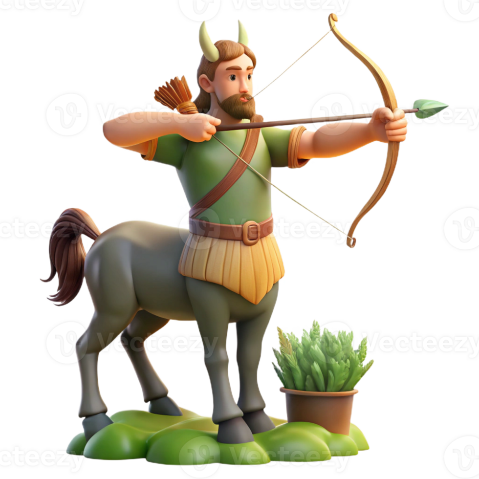 vibrant abstract A wise centaur teaching archery in a tranquil forest clearing, sunlight filtering through the trees, painted in a classical Renaissance style exclusive png