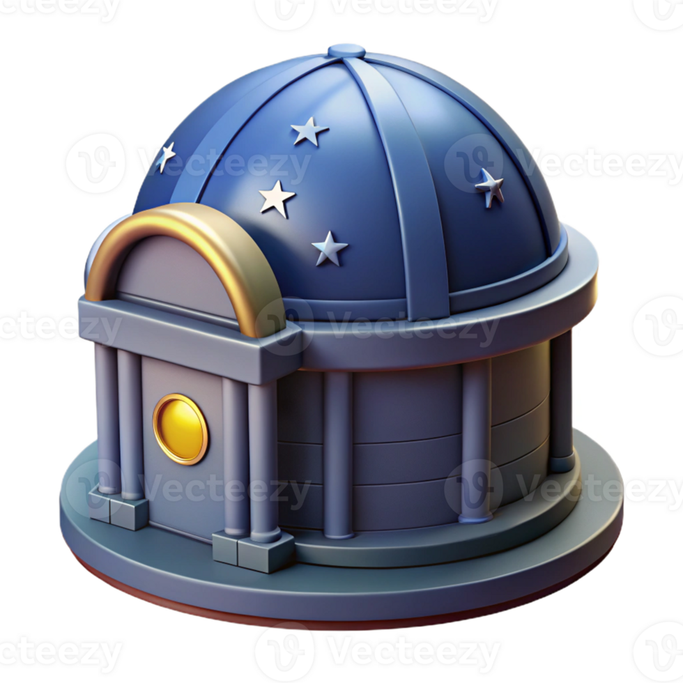 dramatic artistic An observatory, dome-shaped roof, starry night sky, scientific, mysterious style premium png