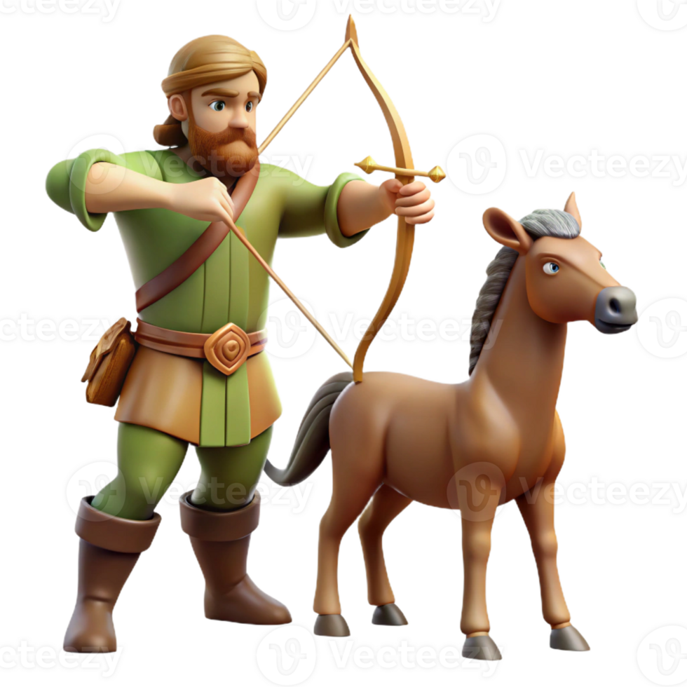 extraordinary creative A wise centaur teaching archery to a young hero, warm afternoon light, Renaissance style detailed png