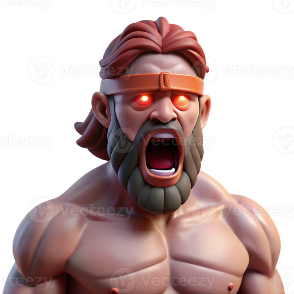 stunning traditional The cyclops Polyphemus, enraged and blinded, dramatic lighting, painted in the style of Caravaggio authentic png