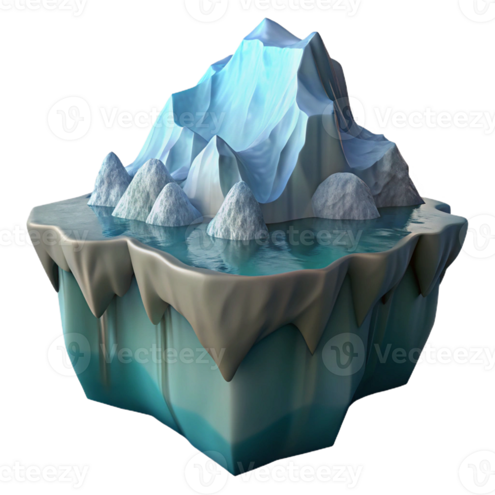 vibrant rustic A glacier calving into the ocean, dramatic lighting, documentary photography style detailed png
