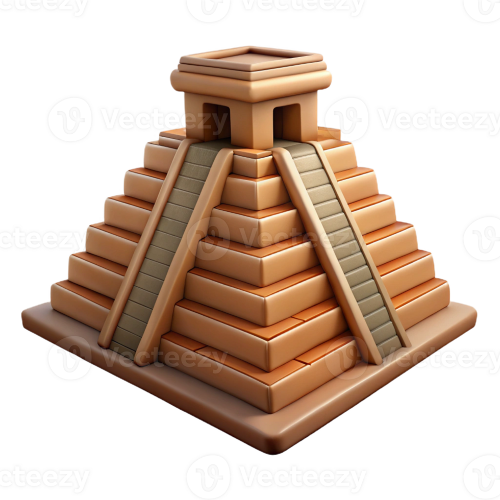stunning traditional A Mayan pyramid, intricate carvings, lush jungle setting, bright sunlight, ancient civilization theme detailed png