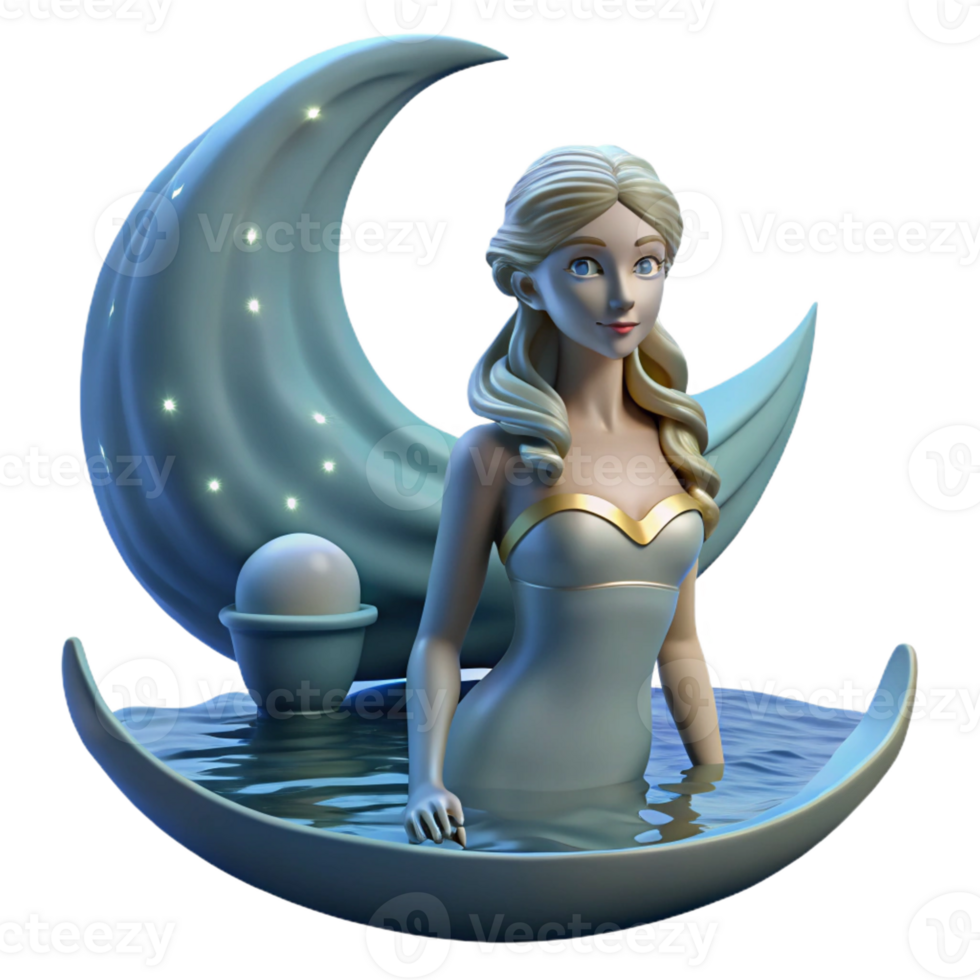 vibrant classic A beautiful siren luring sailors to their doom, moonlight reflecting on the water, pre-Raphaelite style original png