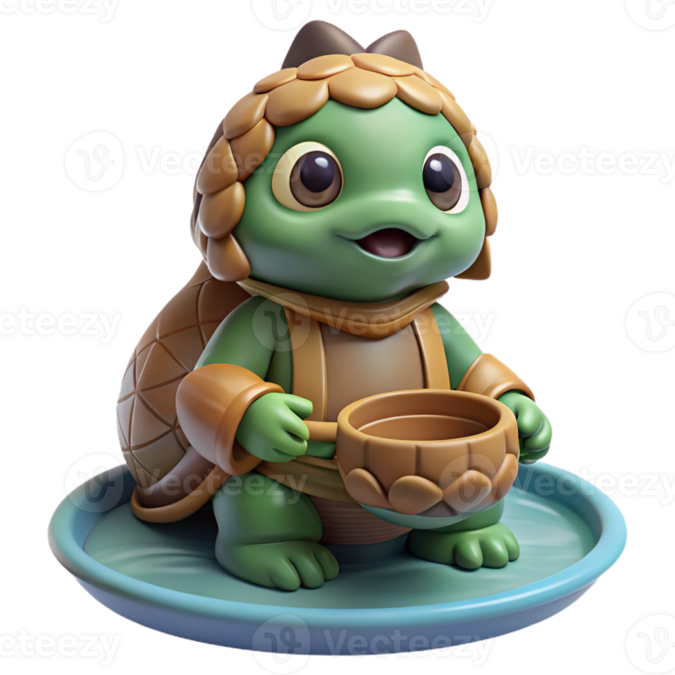 stunning traditional A kappa lurking in a river, turtle shell and bowl-shaped head, mischievous and dangerous, Japanese folklore style 4K png