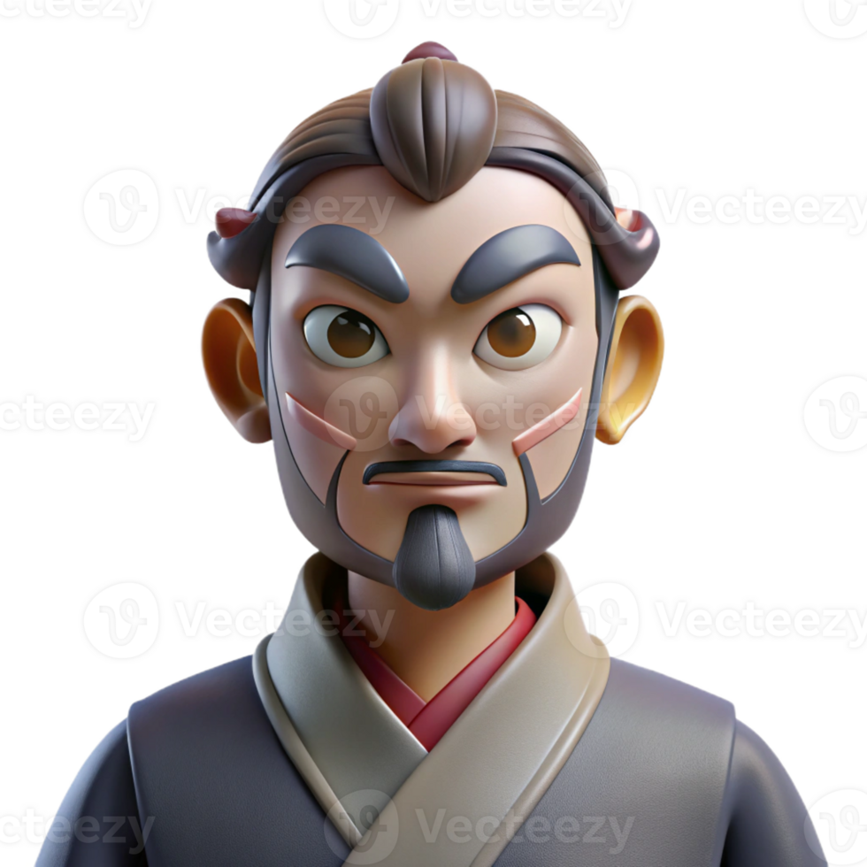 vibrant artistic A portrait of a man with a traditional Japanese mask, dramatic kabuki lighting, ukiyo-e style high quality png