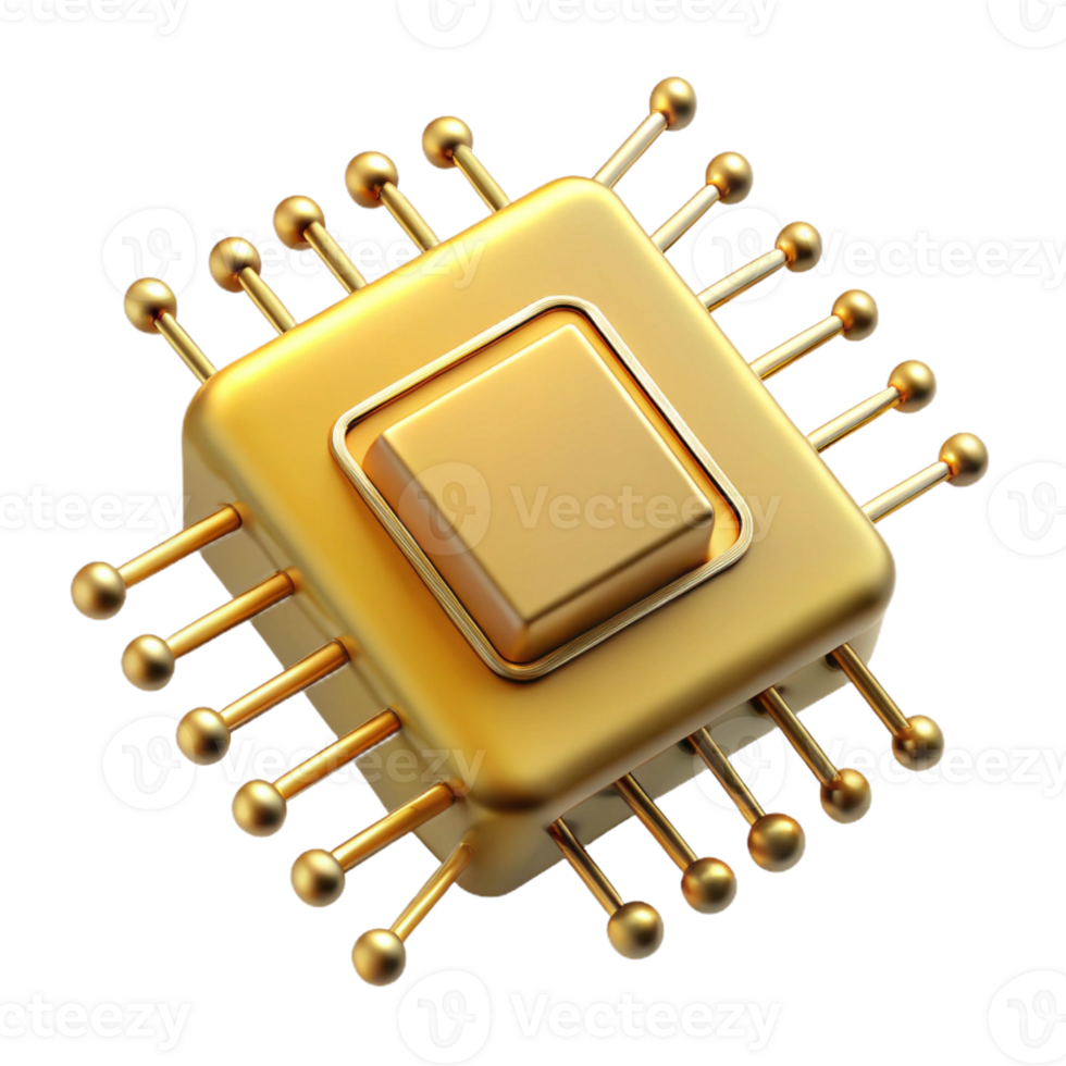 serene contemporary A single microchip, magnified, intricate golden pathways gleaming under a scanning electron microscope, scientific illustration style exclusive png
