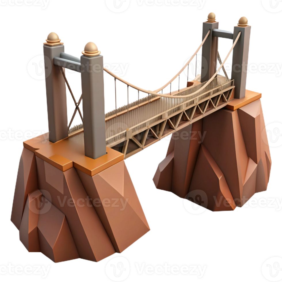 elegant artistic A suspension bridge, spanning a deep gorge, dramatic, engineering marvel style exclusive png