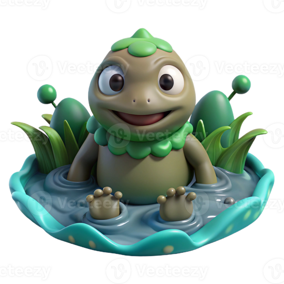 impressive rustic A kappa emerging from a river, eerie and mischievous, Japanese folklore style detailed png