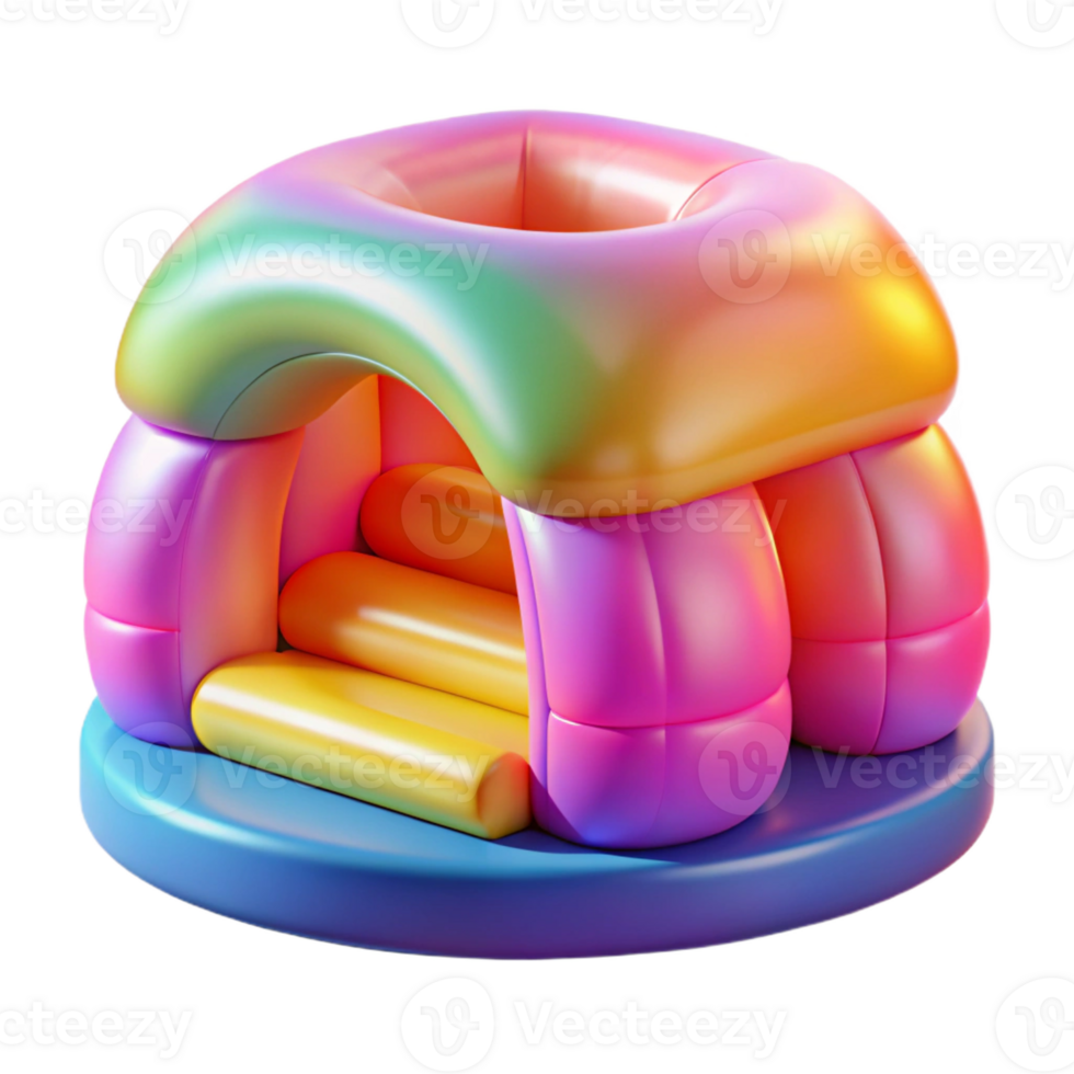 impressive abstract An inflatable structure, translucent material, vibrant colors, playful, experimental style detailed png