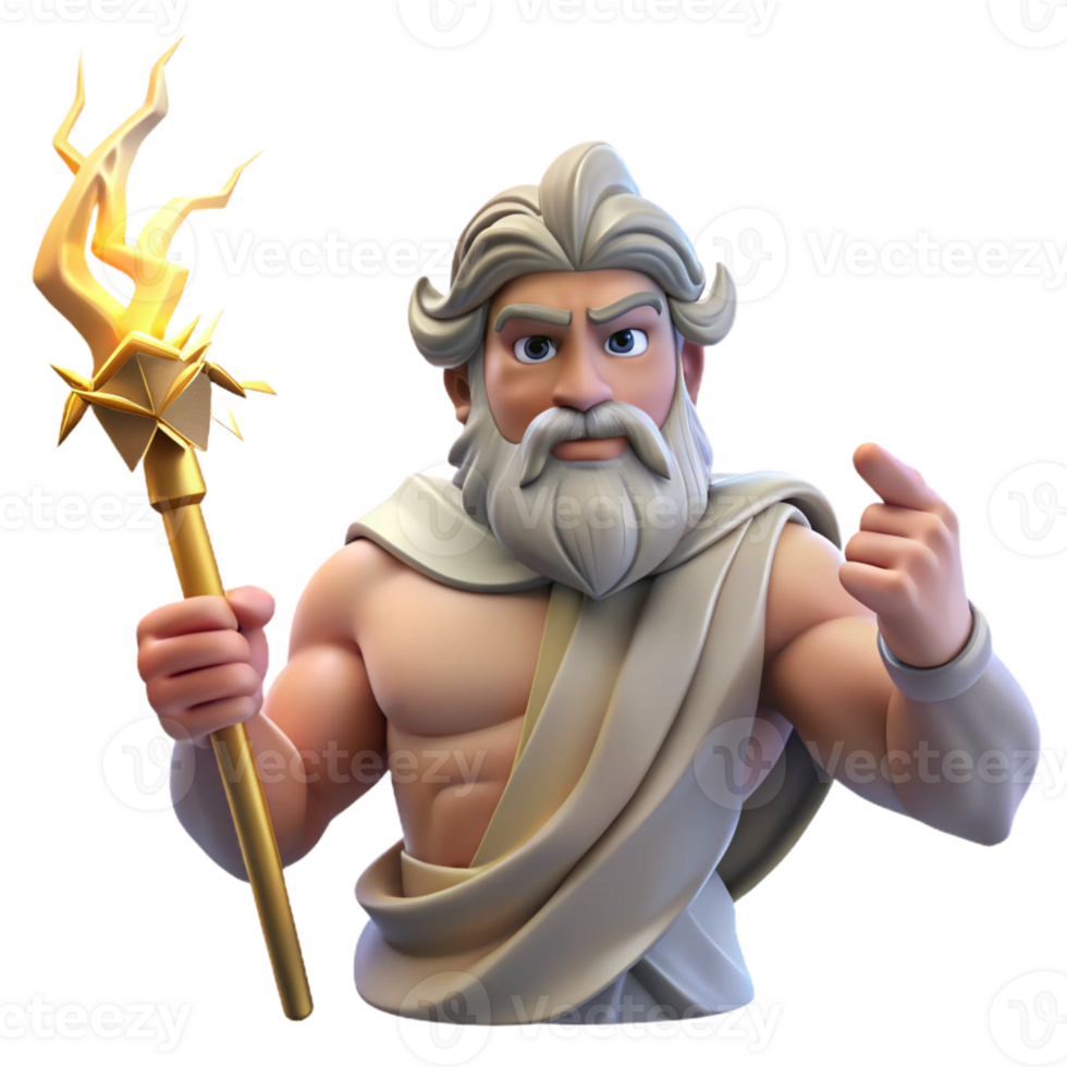beautiful abstract Zeus, King of the Gods, hurling a lightning bolt from Mount Olympus, dramatic lighting, Renaissance painting style professional png