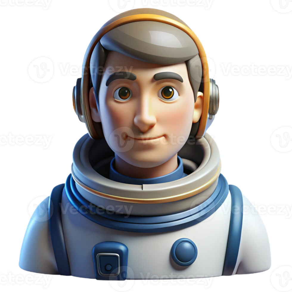 beautiful contemporary Portrait of a determined astronaut in a spacesuit, stark space lighting, realistic style premium png
