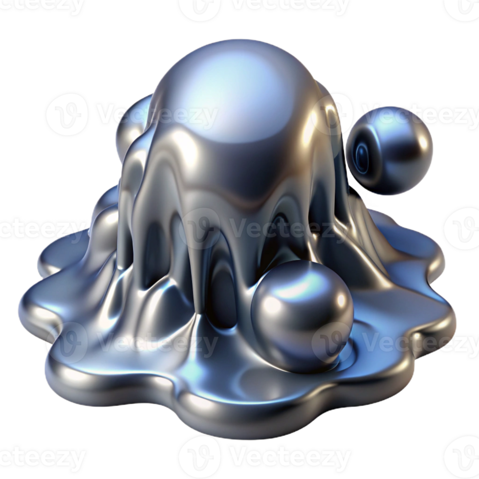 impressive traditional A cascade of flowing, liquid mercury, reflecting a distorted image of the surrounding environment, surrealist style high resolution png