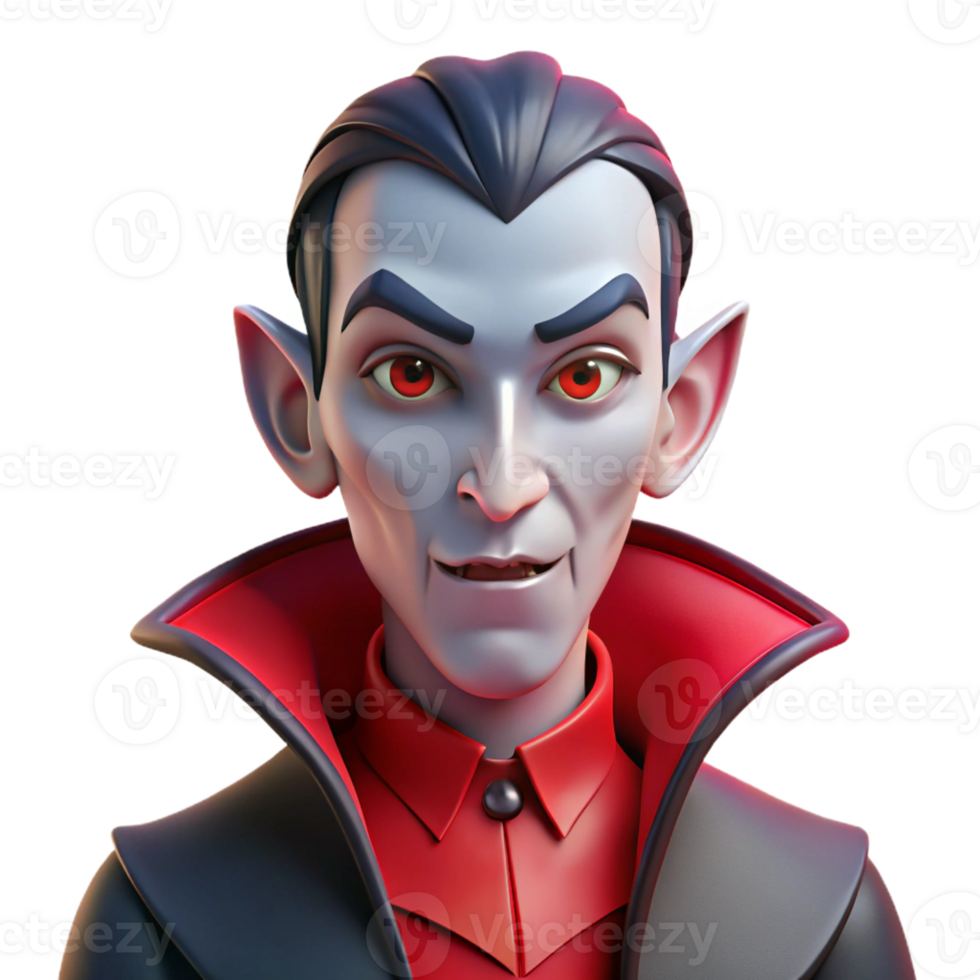 vibrant abstract Portrait of an elegant vampire with piercing red eyes and pale skin, dark, gothic lighting, gothic horror style, original png