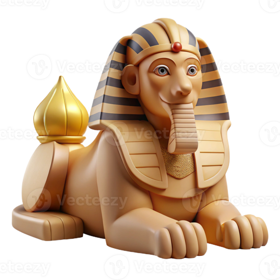 elegant contemporary The Sphinx, posing its riddle to Oedipus, desert landscape, ancient Egyptian style authentic png