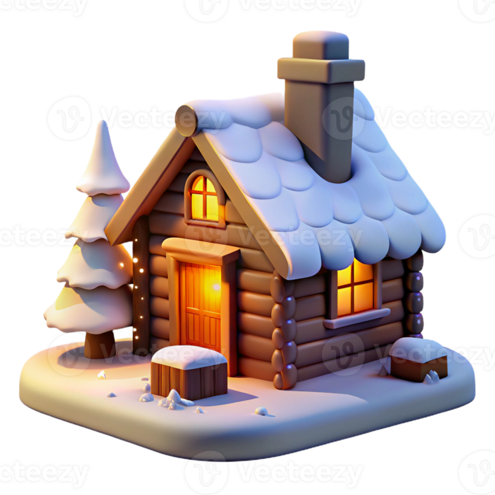 extraordinary rustic A cozy, snow-covered cabin in a mountain landscape, warm firelight, winter scene, idyllic, genuine png