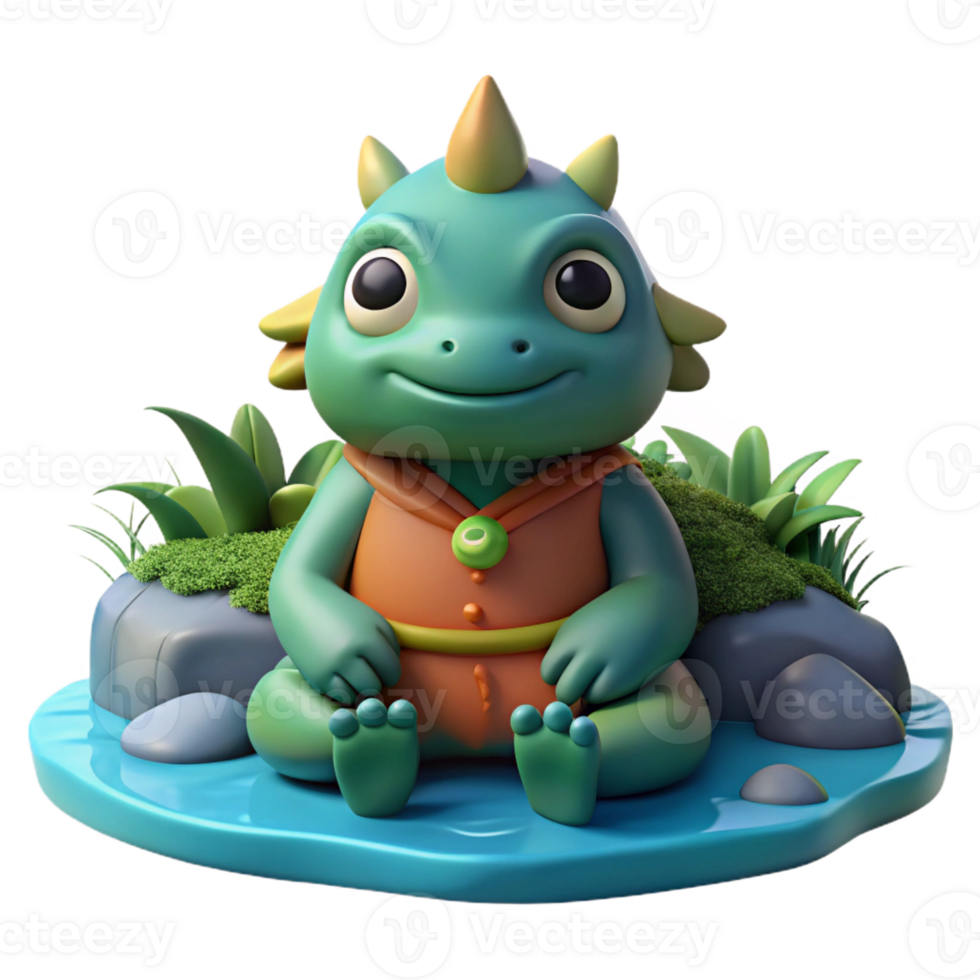magnificent vintage A benevolent kappa, a Japanese water demon, sitting by a riverbank, anime style, soft natural lighting high quality png