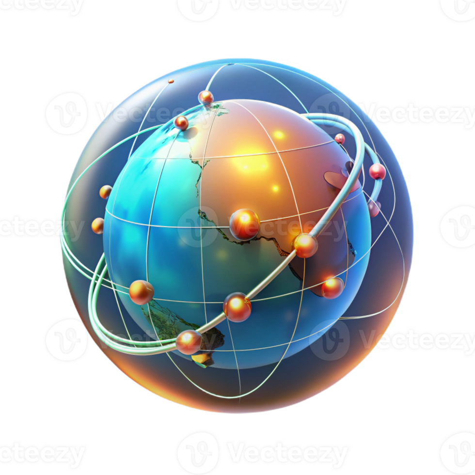 beautiful creative A holographic projection of the Earth, rotating slowly, displaying real-time data streams, lit by an internal glow high resolution png