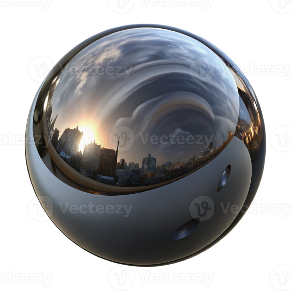 beautiful vintage A single, perfect sphere of polished obsidian, reflecting a distorted cityscape, with dramatic, Rembrandt-style lighting 4K png