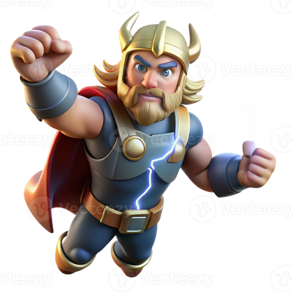 magnificent minimalist Thor summoning lightning, dramatic sky, comic book style 4K png