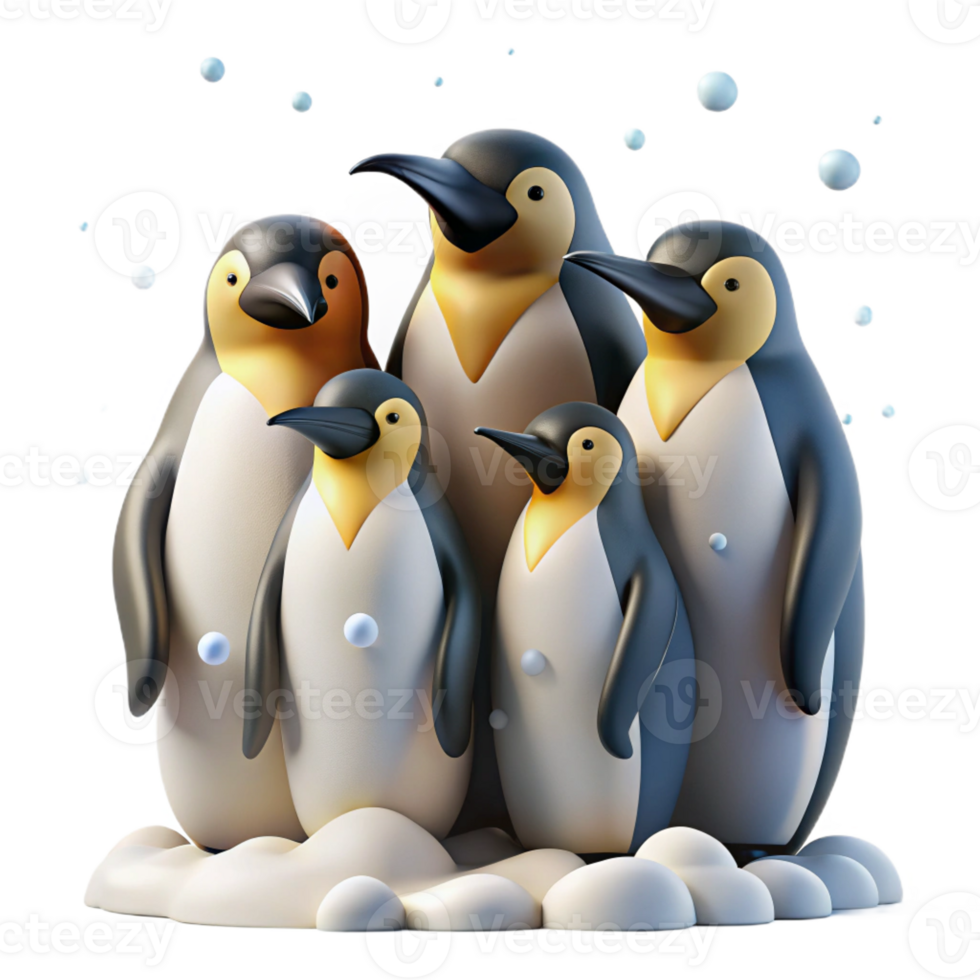 dramatic creative A group of emperor penguins huddled together in the Antarctic, blizzard conditions, realistic style, authentic png