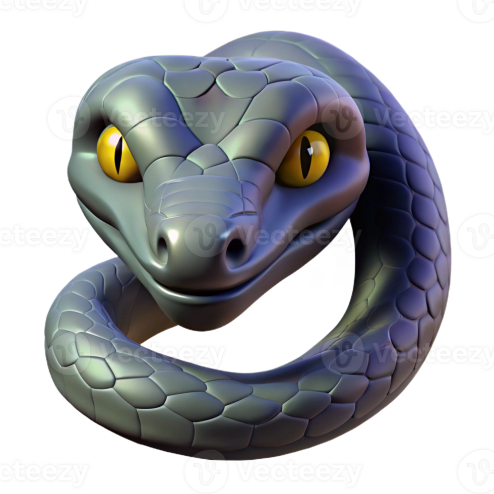 serene rustic Portrait of a slithering snake with hypnotic eyes, dark, mysterious lighting high quality png