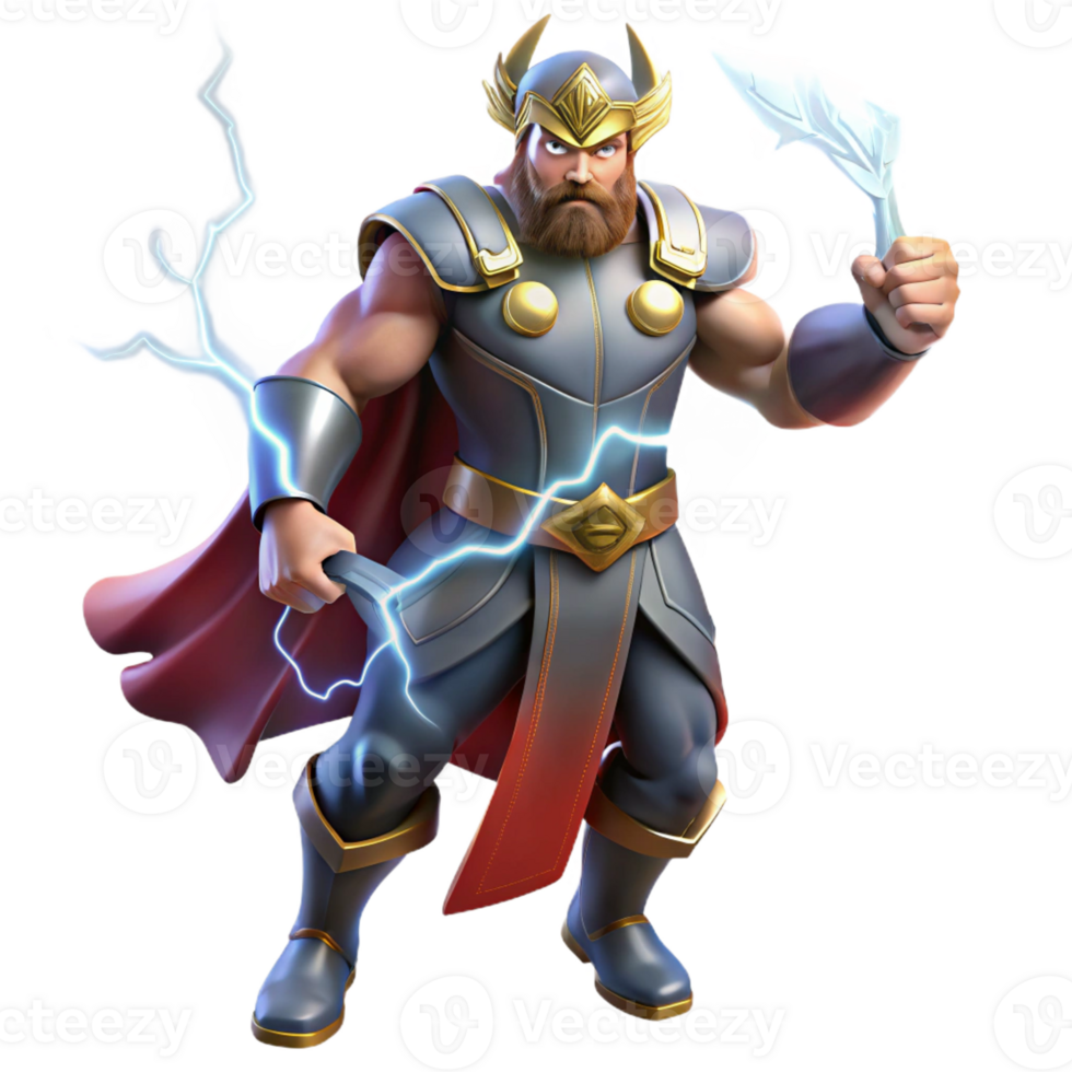 extraordinary creative Thor summoning lightning, epic scale, dramatic lighting, fantasy art style genuine png