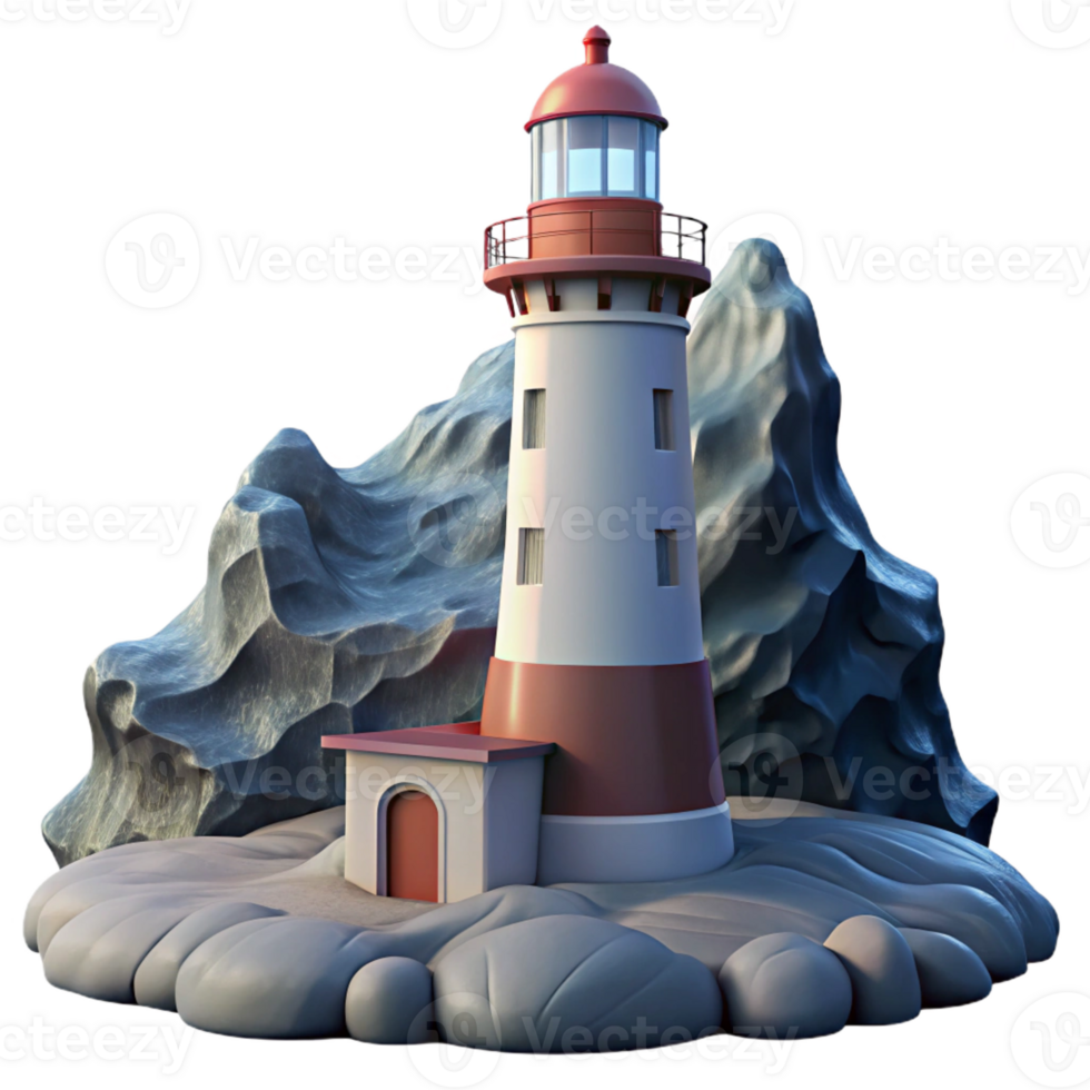 beautiful artistic A solitary lighthouse on a rocky cliff, stormy seas, dramatic lighting, romanticism style original png