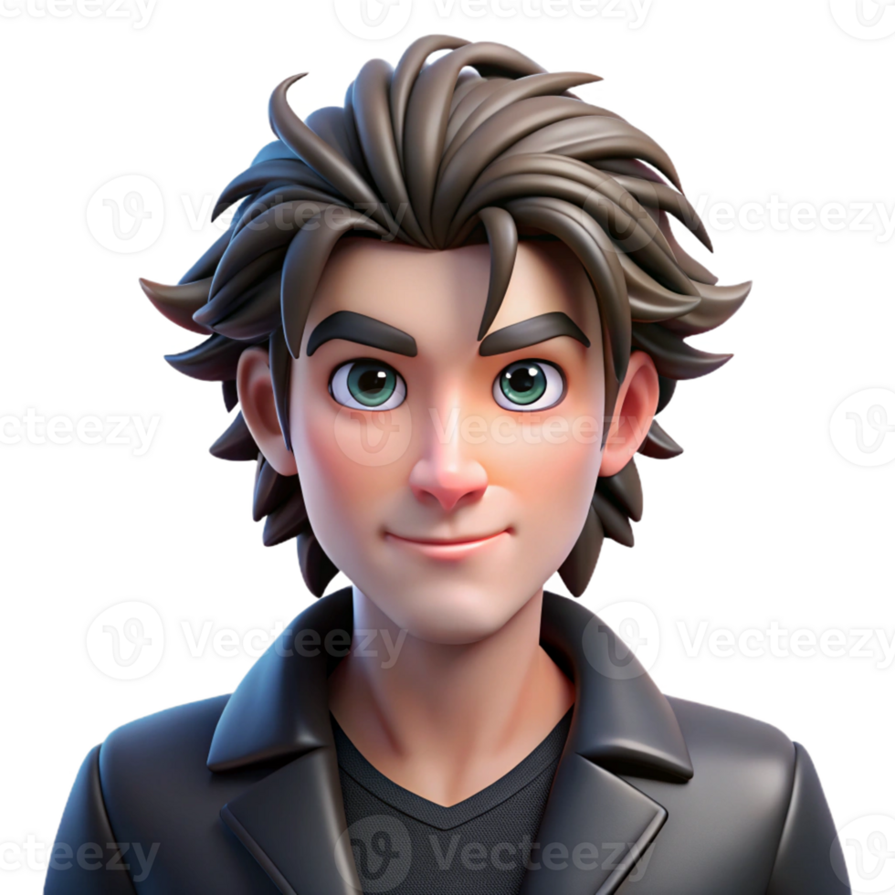 serene modern Portrait of a charismatic rockstar with messy hair and eyeliner, stage lighting, pop art style exclusive png