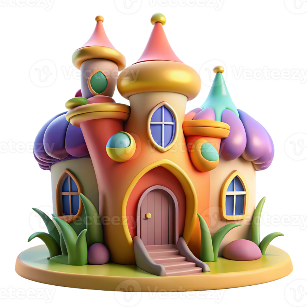 stunning contemporary A Gaudi-inspired house, organic shapes, vibrant colors, whimsical, playful style authentic png
