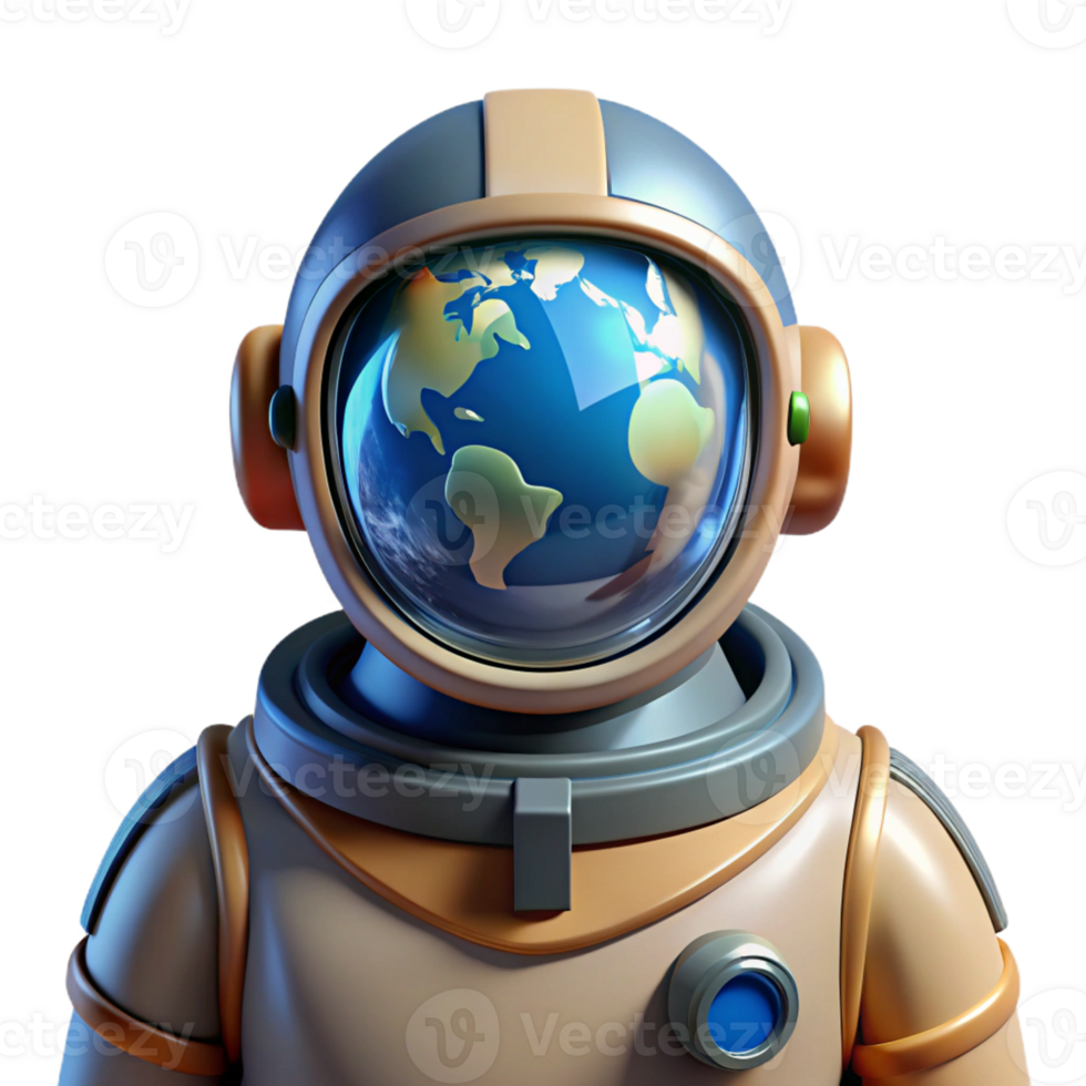 beautiful artistic Portrait of an astronaut in a spacesuit, reflecting the Earth in their visor, lit by the sun, photorealistic style high resolution png
