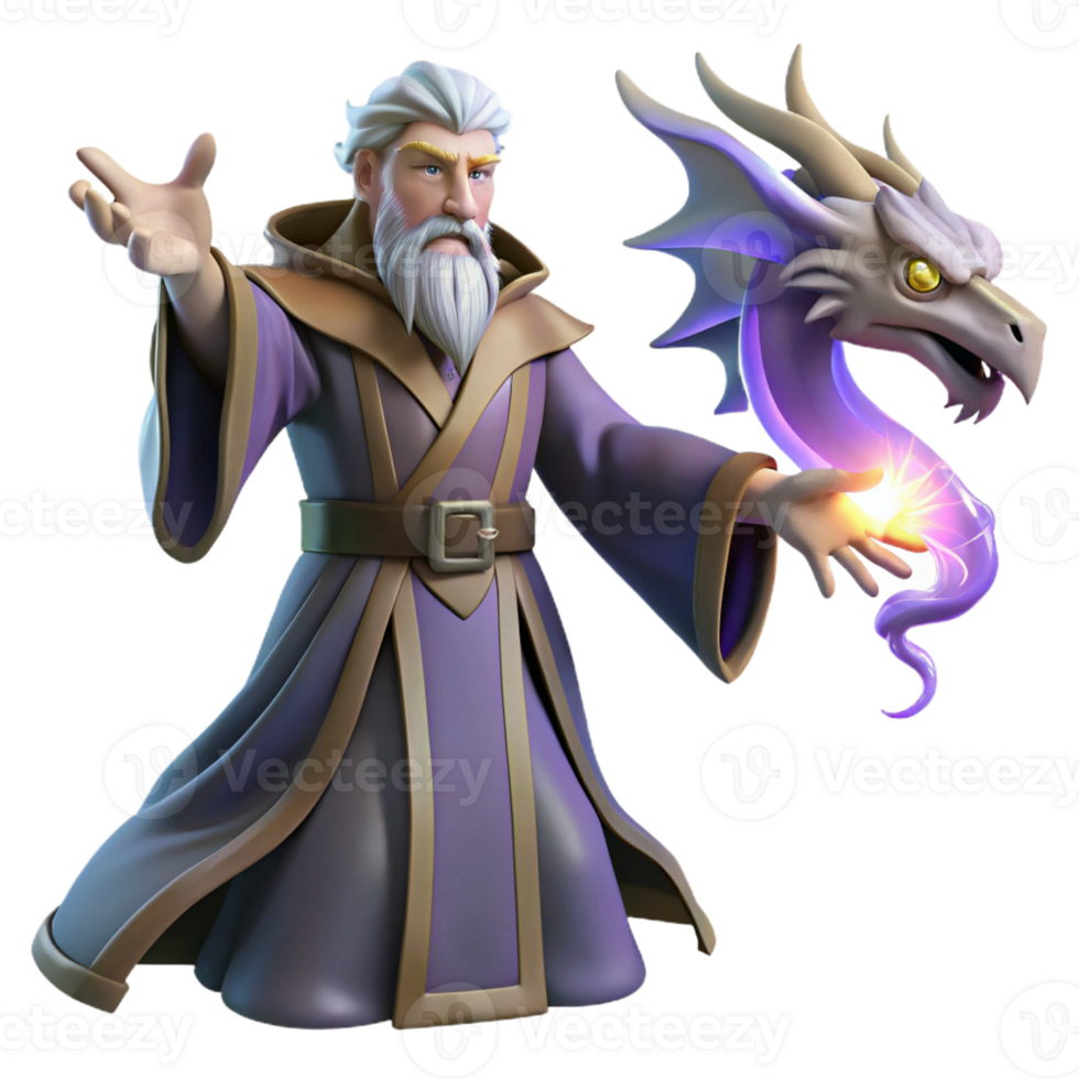 impressive contemporary A powerful wizard summoning a spectral dragon, dramatic lighting, baroque painting style original png