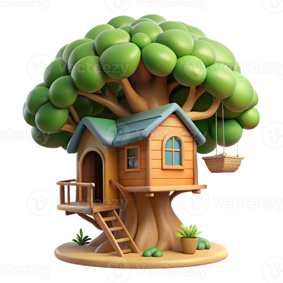 magnificent rustic A whimsical treehouse nestled in the branches of a giant tree, dappled sunlight, fairytale style genuine png