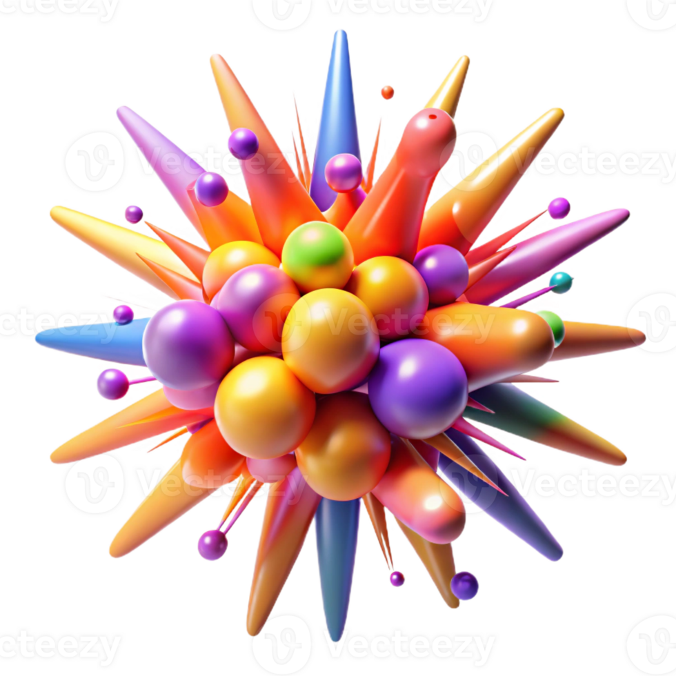 stunning classic A dynamic explosion of colorful particles, emanating from a central point, lit by a strobe light, abstract expressionism exclusive png