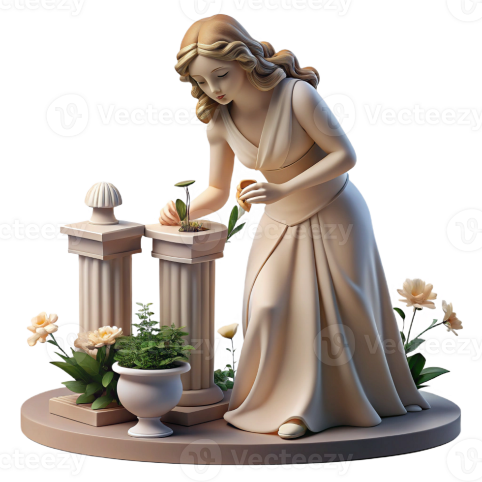 wonderful creative A beautiful Persephone picking flowers in the underworld, contrasting light and shadow, Pre-Raphaelite style high quality png