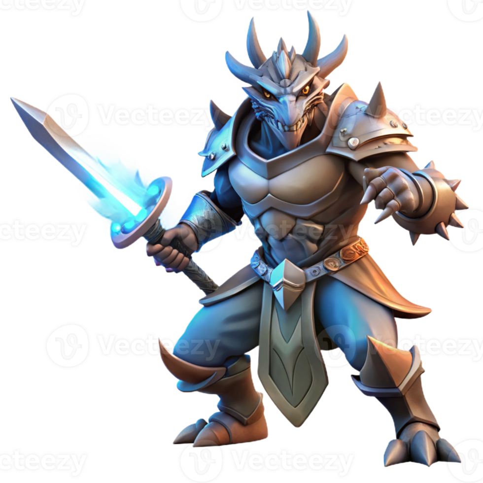 stunning abstract A fierce dragonborn warrior wielding a glowing rune-etched sword, dramatic chiaroscuro lighting, realistic style high quality png
