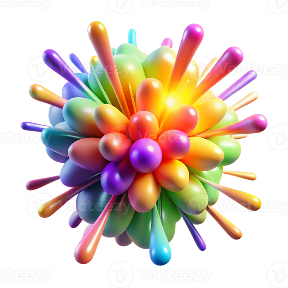 magnificent modern A dynamic explosion of colorful particles, emanating from a central point, lit by a bright, flashing light, abstract expressionism detailed png