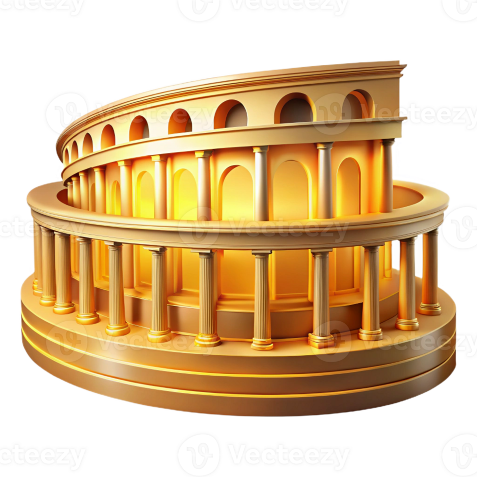 stunning classic A Roman amphitheater, warm golden light, classical style, intricate details, detailed png