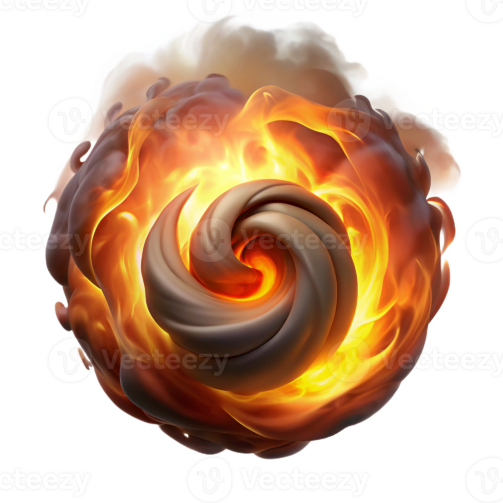 impressive creative A swirling vortex of smoke and fire, illuminated by a dramatic, contrasting light, fantasy art style authentic png